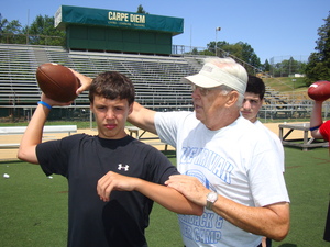 Former University of Maryland Coach, Joe Krivak, coaching kids at camp. 